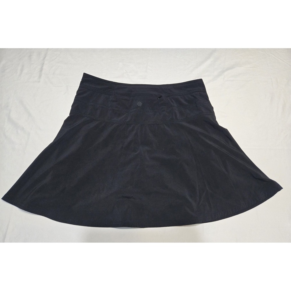 Athleta Whatever Skort Skirt Size 8 Black Athletic Workout Drawstring Pocket Zip - Picture 5 of 11